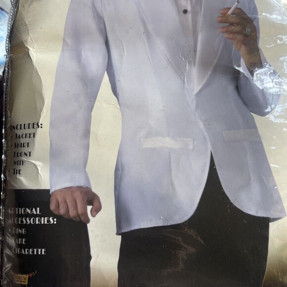 Vintage Hollywood Jacket w/ Shirt & Tie Retro Costume Adult Up 42" Chest - Picture 3 of 6